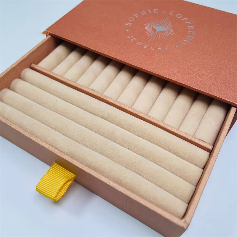  Custom Luxury Rigid Paper Drawer Style Jewelry Box Packaging - Elegant & Eco-Friendly Design