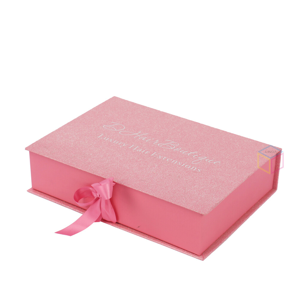  Custom Luxury Magnetic Virgin Hair Extension Glitter Gift Box - High-End Packaging Solution