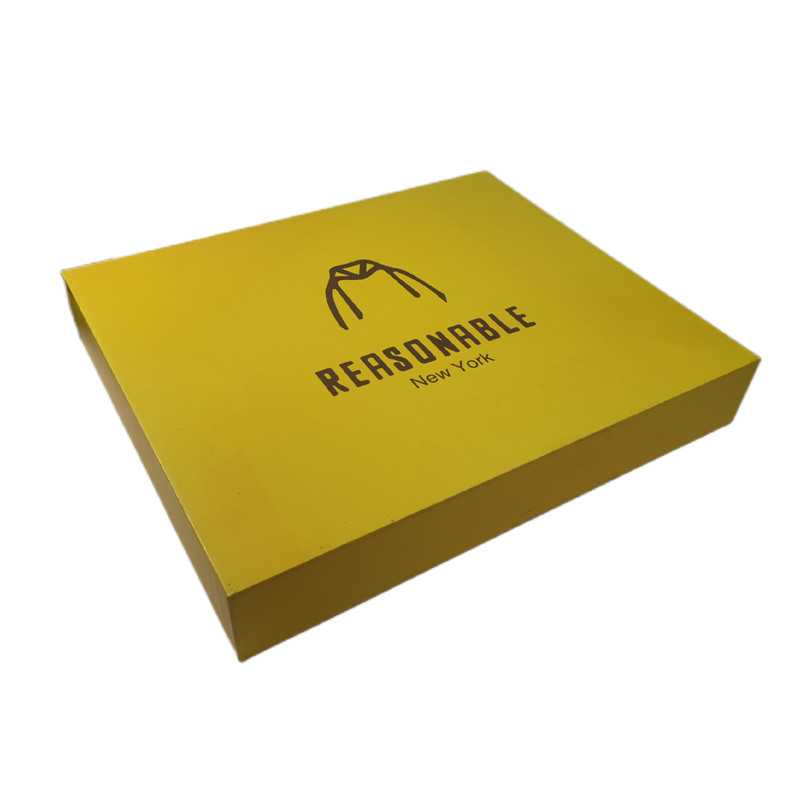 Customized Yellow Rigid Cardboard Sliding Drawer T-Shirt Packaging Box