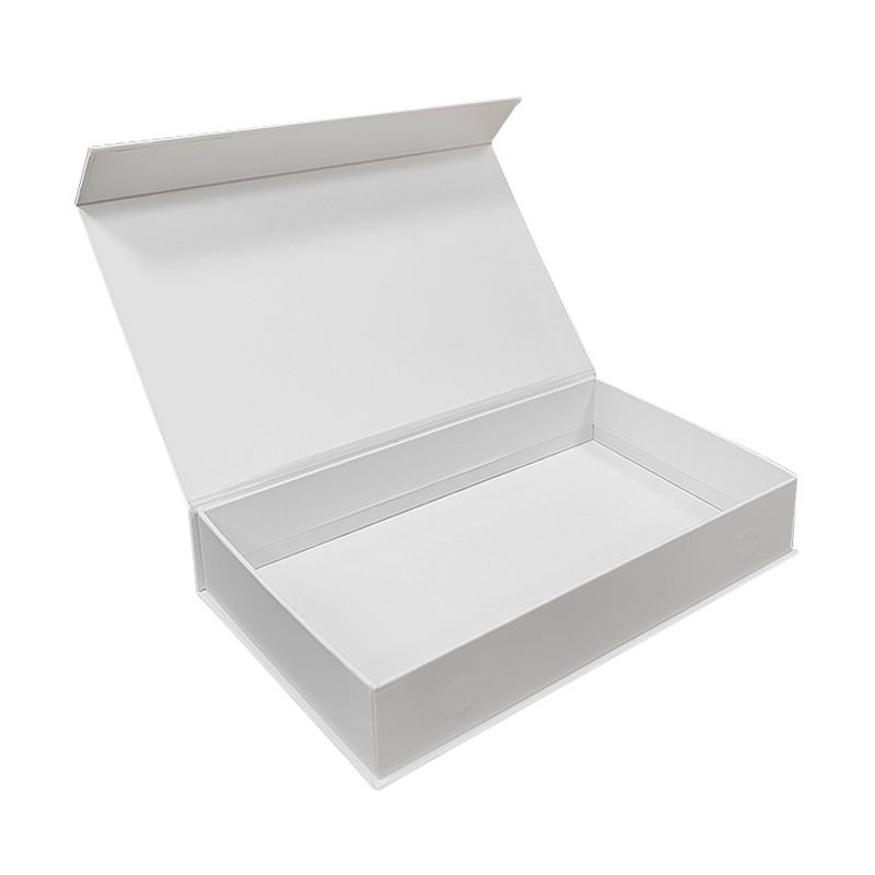 Custom White Book-Shaped Cardboard Gift Box with Magnetic Flap Closure