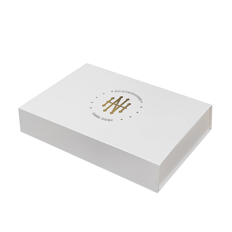 Custom White Book-Shaped Cardboard Gift Box with Magnetic Flap Closure