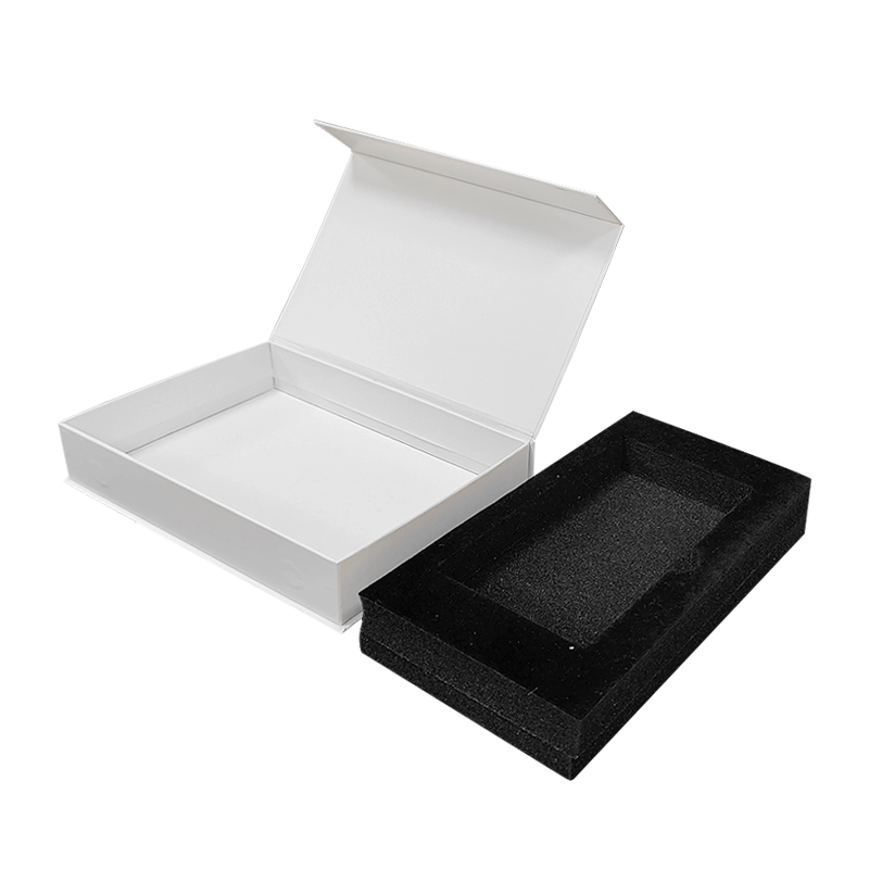 Custom White Book-Shaped Cardboard Gift Box with Magnetic Flap Closure
