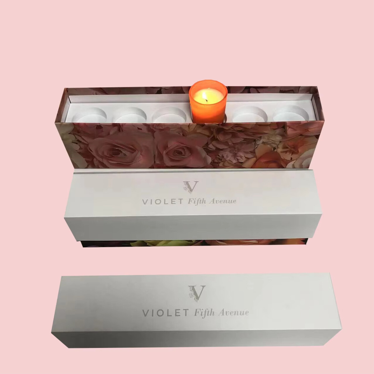 Customized Luxury Oval Candle Packaging Box with Square Rigid Paper Cardboard Logo Matte Lid and Base