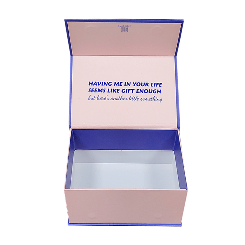  Custom Luxury Blue Printed Hot Stamping Logo Magnet Boxes with Paper Inserts for Gift Packaging