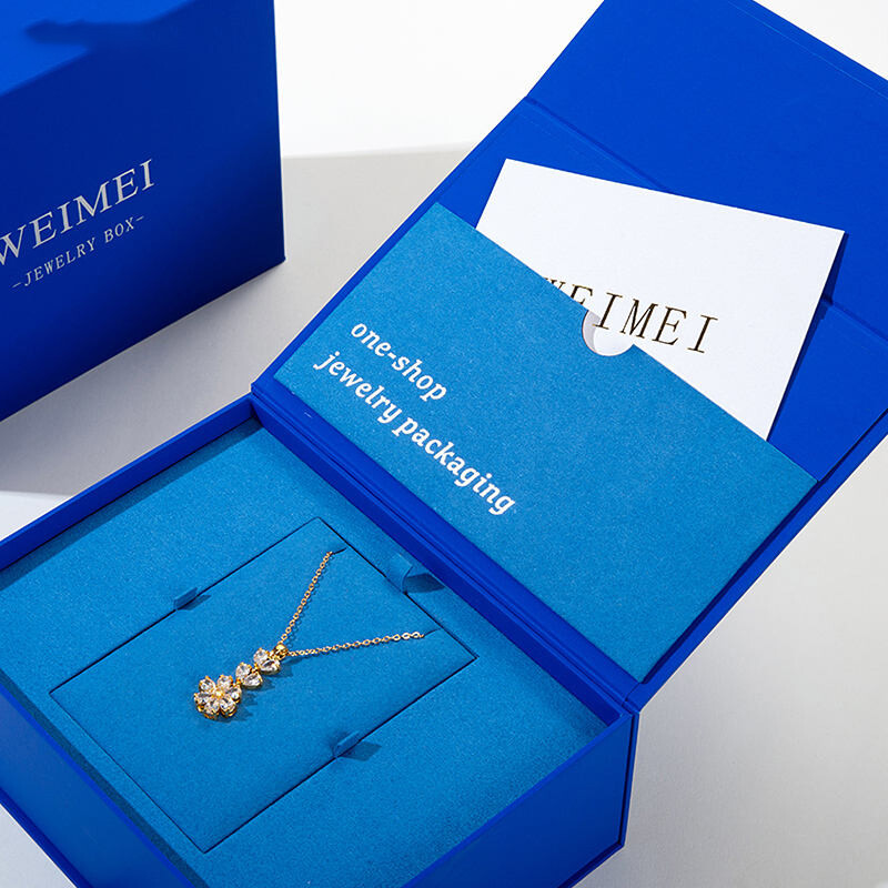  Custom High-End Jewelry Packaging Boxes - WEIMEI FSC Blue Luxury Set