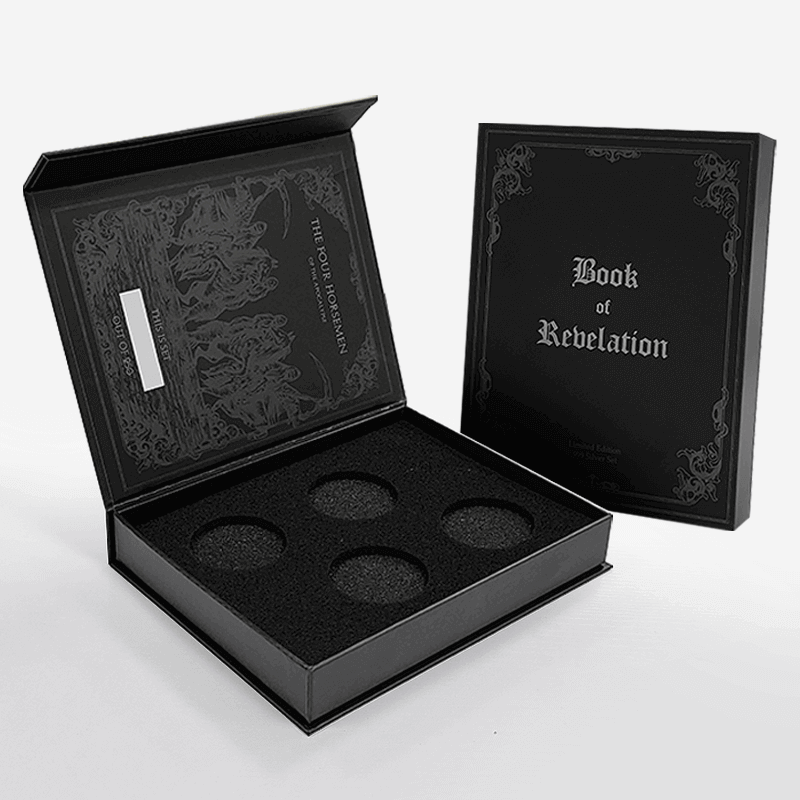Custom Luxury Magnetic Gift Box with Foam Insert for Coin Set, Jar & Medal Display