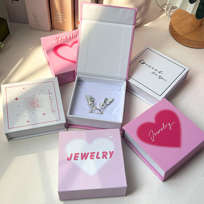  Pink Luxury Magnetic Flip Jewelry Boxes - Customizable Packaging for Necklaces, Bracelets & Earrings