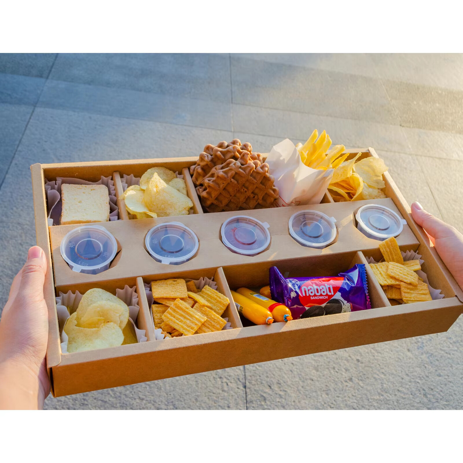 Wholesale Black Party Chocolate Grazing Box with Clapboard - Custom Catering Packaging
