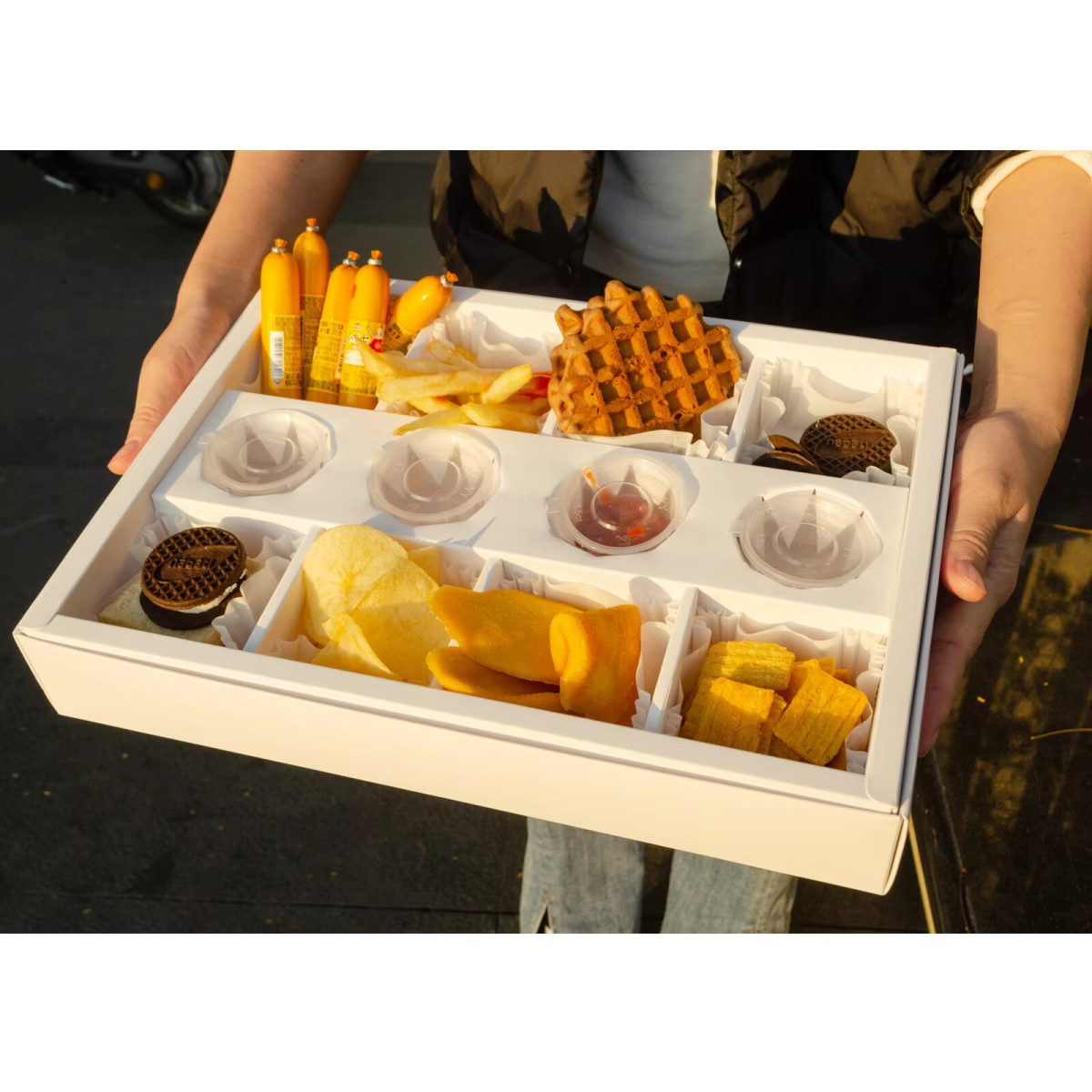Wholesale Black Party Chocolate Grazing Box with Clapboard - Custom Catering Packaging