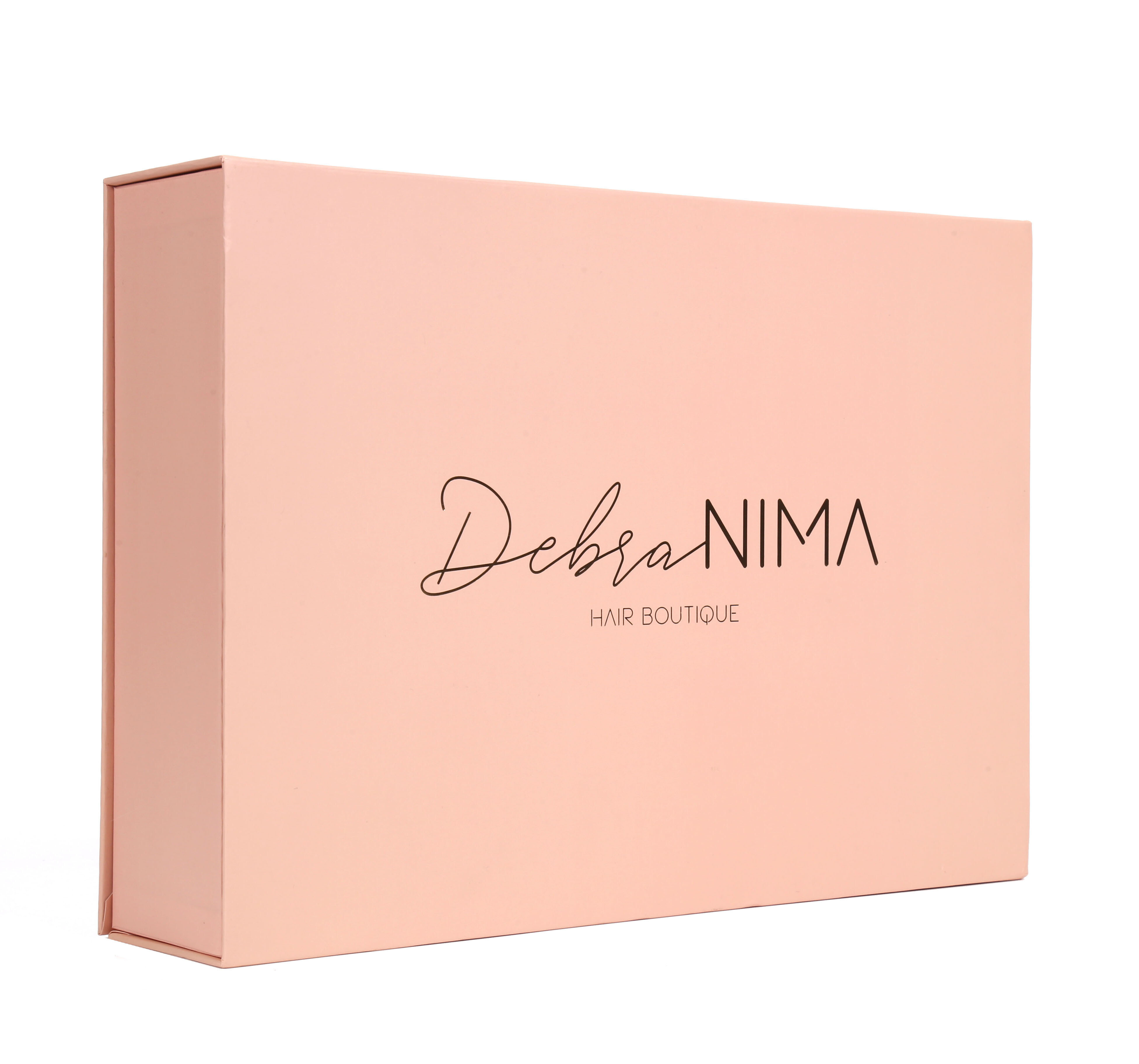  Custom Luxury Pink Folding Magnetic Wig Packaging Boxes with Satin & Cardboard