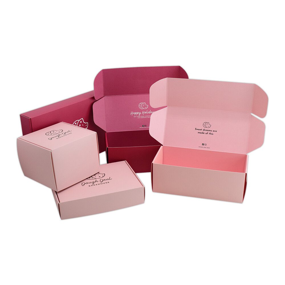  Custom Logo Bakery Packaging: Wholesale Food Grade Pink Paper Mochi Donut & Cookie Boxes