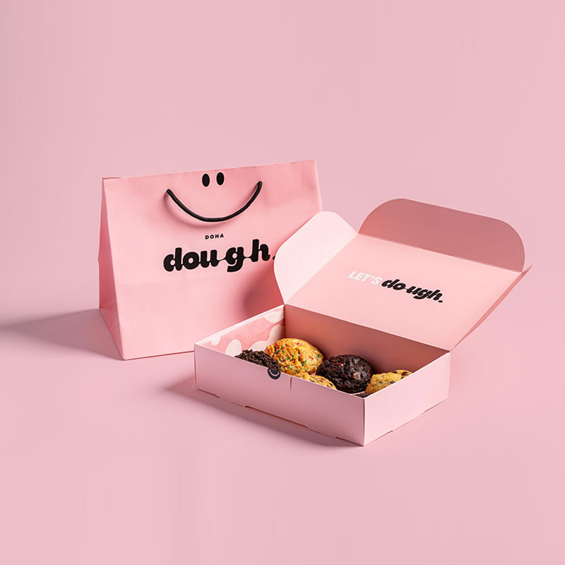  Custom Logo Bakery Packaging: Wholesale Food Grade Pink Paper Mochi Donut & Cookie Boxes