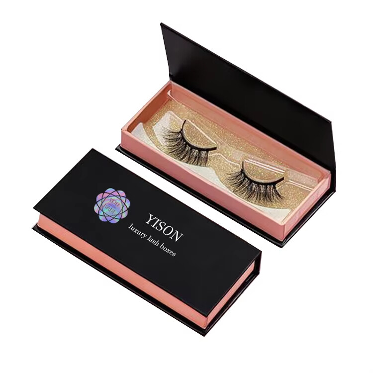  Custom Luxury Eyelash Packaging Boxes with Private Label & Custom Logo in Pink & Black