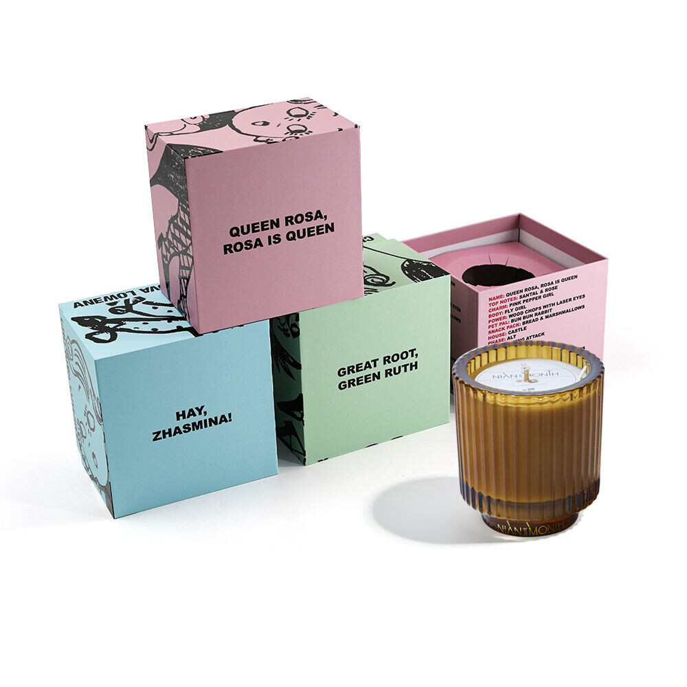Eco-Friendly Customized Two-Piece Candle Jar Packaging Box with Color Printing and Logo