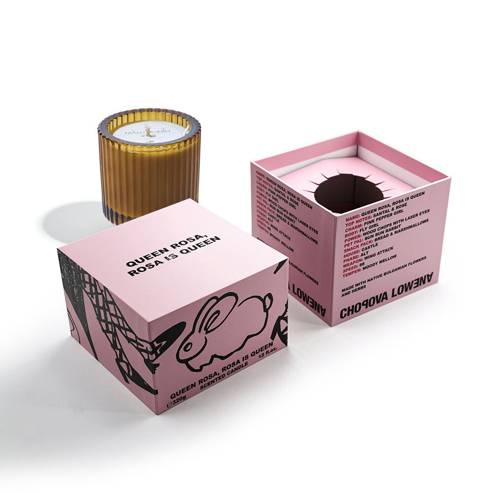 Eco-Friendly Customized Two-Piece Candle Jar Packaging Box with Color Printing and Logo