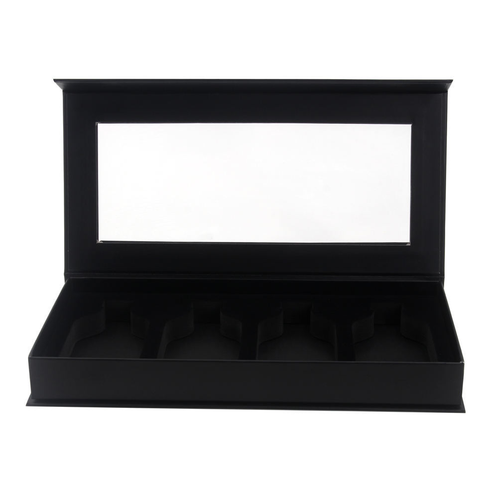 Custom Luxury Matte Black Paper Gin Boxes with PVC Magnetic Lid & Clear Window for Cocktail Wine Gifts