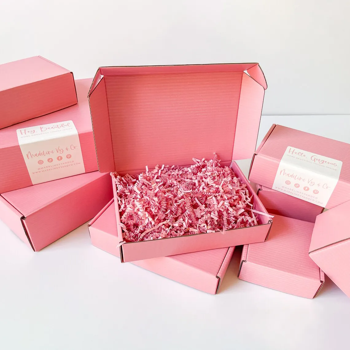  Custom Pink Cosmetic Corrugated Packaging Boxes with OEM Logo & Quality Assurance