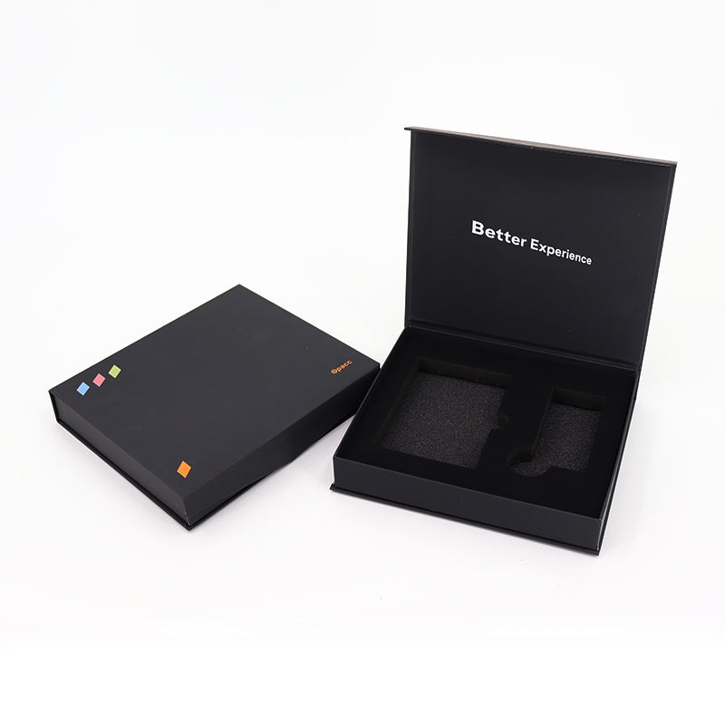  Custom Matte Black Magnetic Closure Gift Box with Foam Inserts - High-Quality Cardboard Packaging