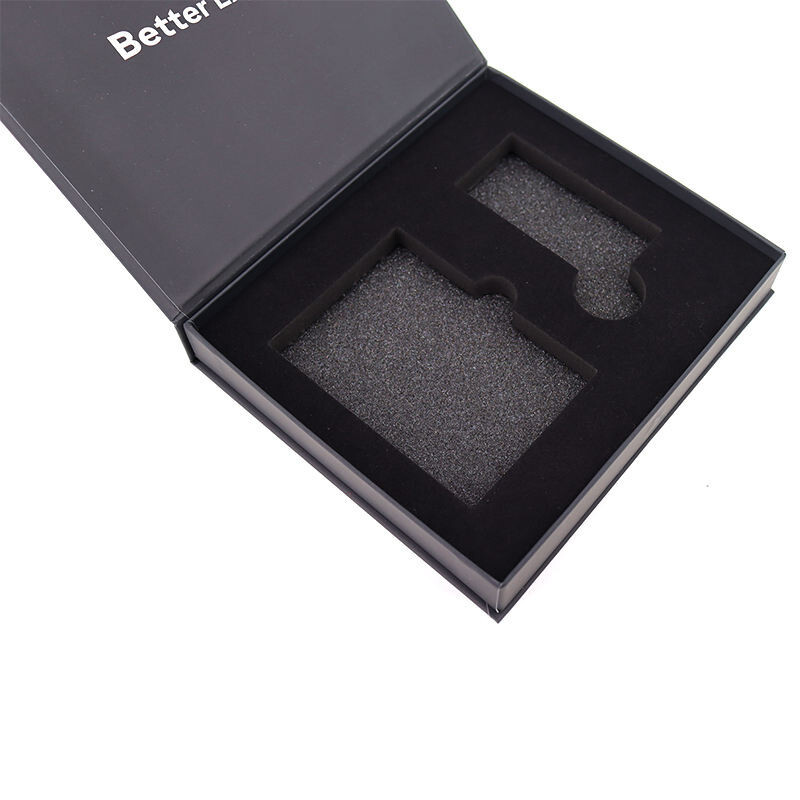 Custom Matte Black Magnetic Closure Gift Box with Foam Inserts - High-Quality Cardboard Packaging