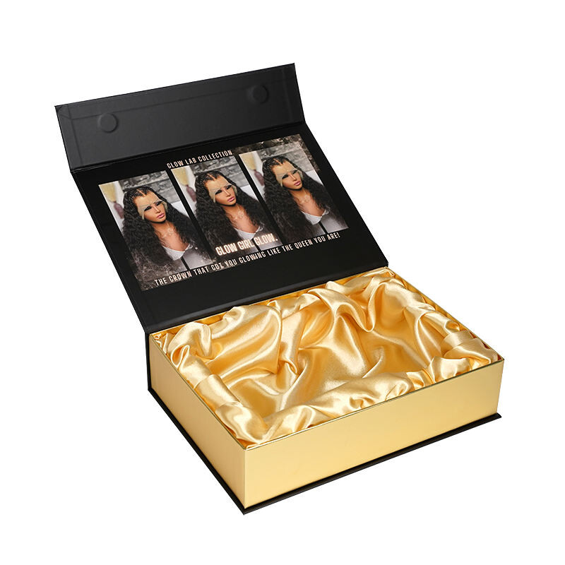  Custom Luxury Wig Box with Magnetic Closure & Ribbon - Personalized Hair Extension Packaging