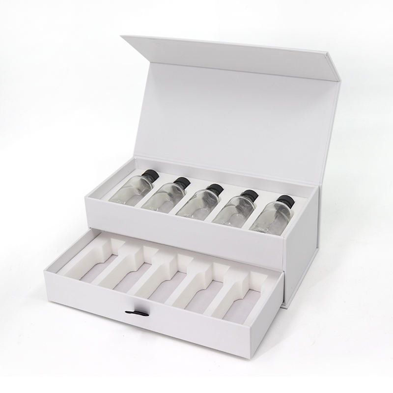  Premium Cosmetic Skincare Liquid Gift Box with Unique Double Layer Magnetic Drawer & EVA Insert