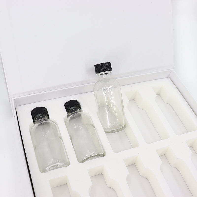 Eco-Friendly Rigid Cardboard Magnetic Drawer Box with EVA Foam for Skincare Glass Bottle Packaging