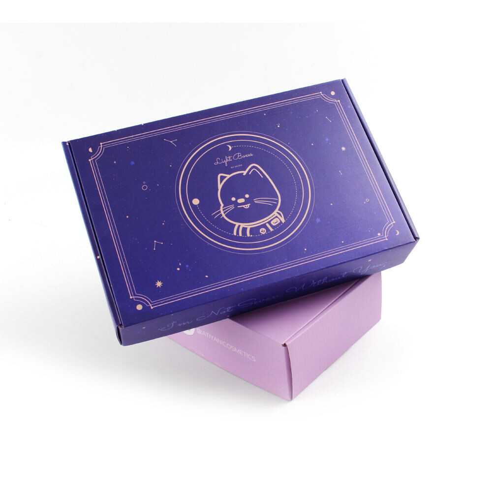  Custom Logo Corrugated Cardboard Gift Boxes for Clothing, Wigs & Hats