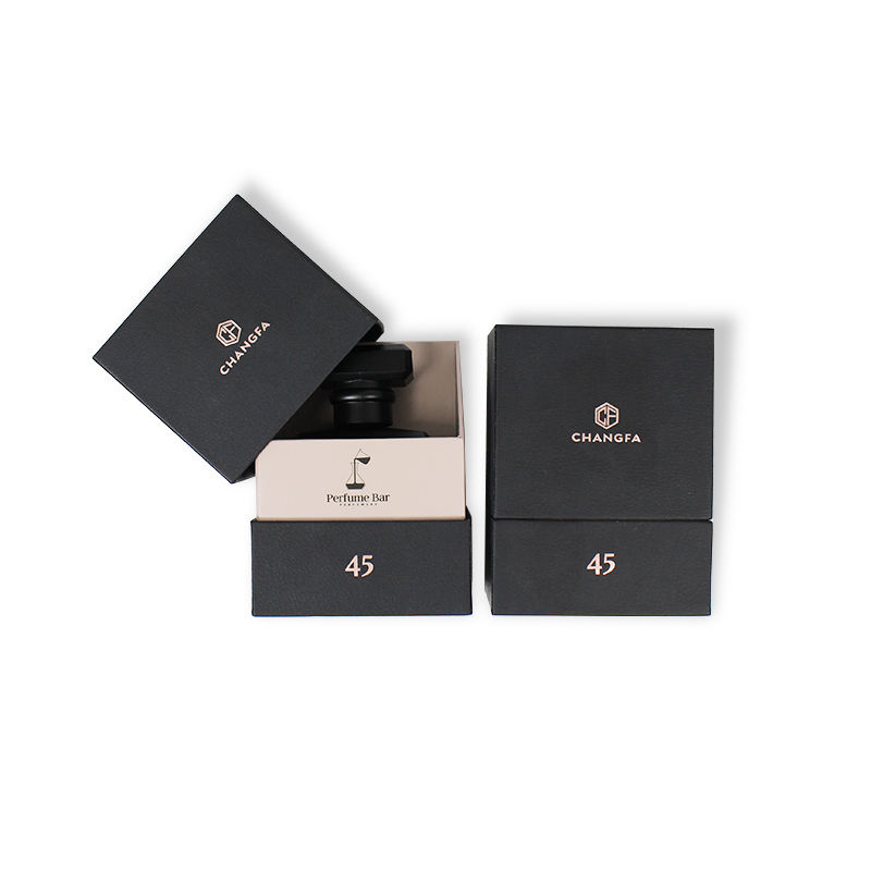  Luxury Elegant Black Cigarette Box with Tiny Perfume Bottle Display Packaging