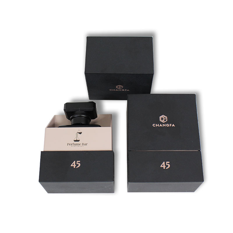  Luxury Elegant Black Cigarette Box with Tiny Perfume Bottle Display Packaging
