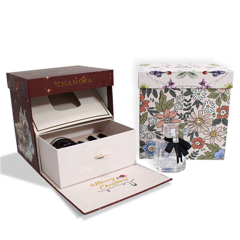  Custom Gold Foil Perfume Box Set - Wholesale Christmas Gifts with Eye Shadows & Essential Oils