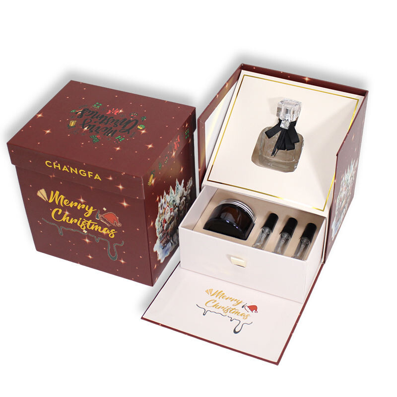  Custom Gold Foil Perfume Box Set - Wholesale Christmas Gifts with Eye Shadows & Essential Oils