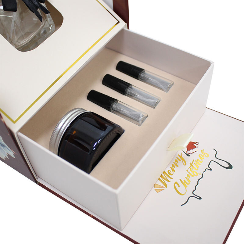  Custom Gold Foil Perfume Box Set - Wholesale Christmas Gifts with Eye Shadows & Essential Oils