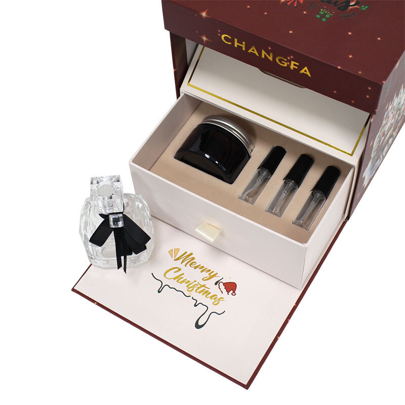  Custom Gold Foil Perfume Box Set - Wholesale Christmas Gifts with Eye Shadows & Essential Oils