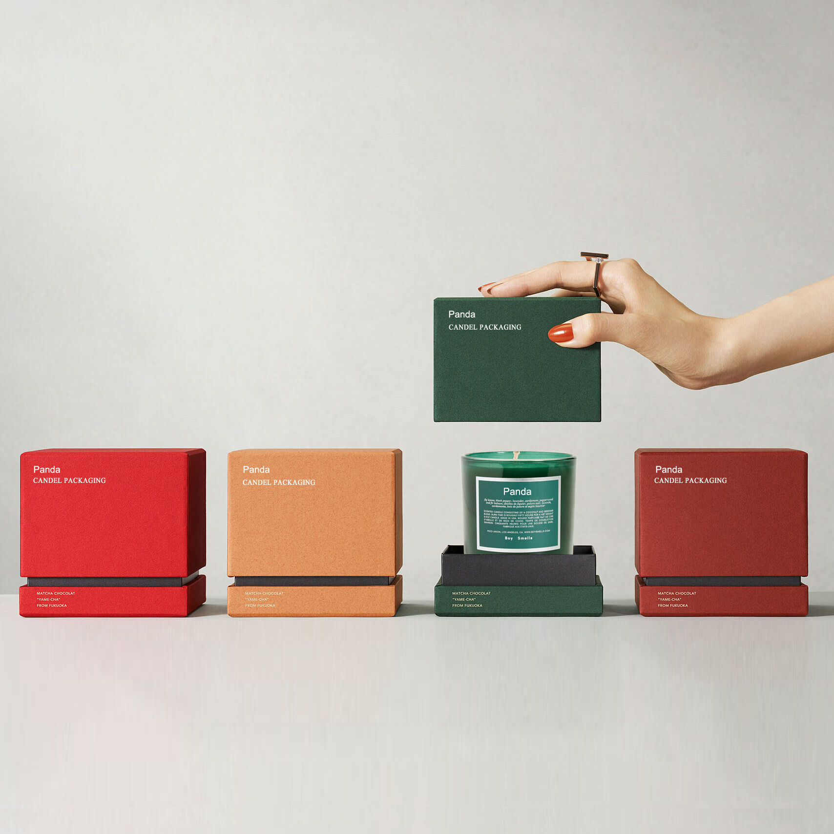  Custom Luxury Rigid Paper Cardboard Scented Candle Gift Box Packaging with Insert