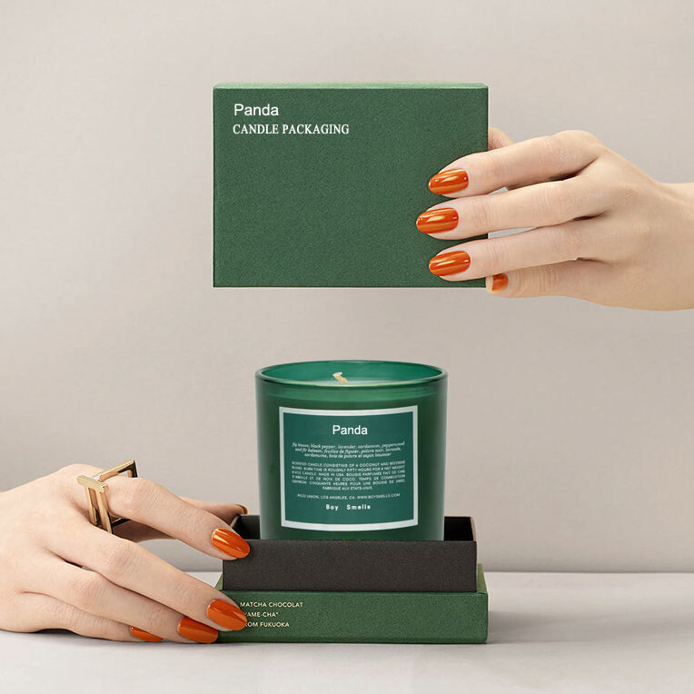  Custom Luxury Rigid Paper Cardboard Scented Candle Gift Box Packaging with Insert