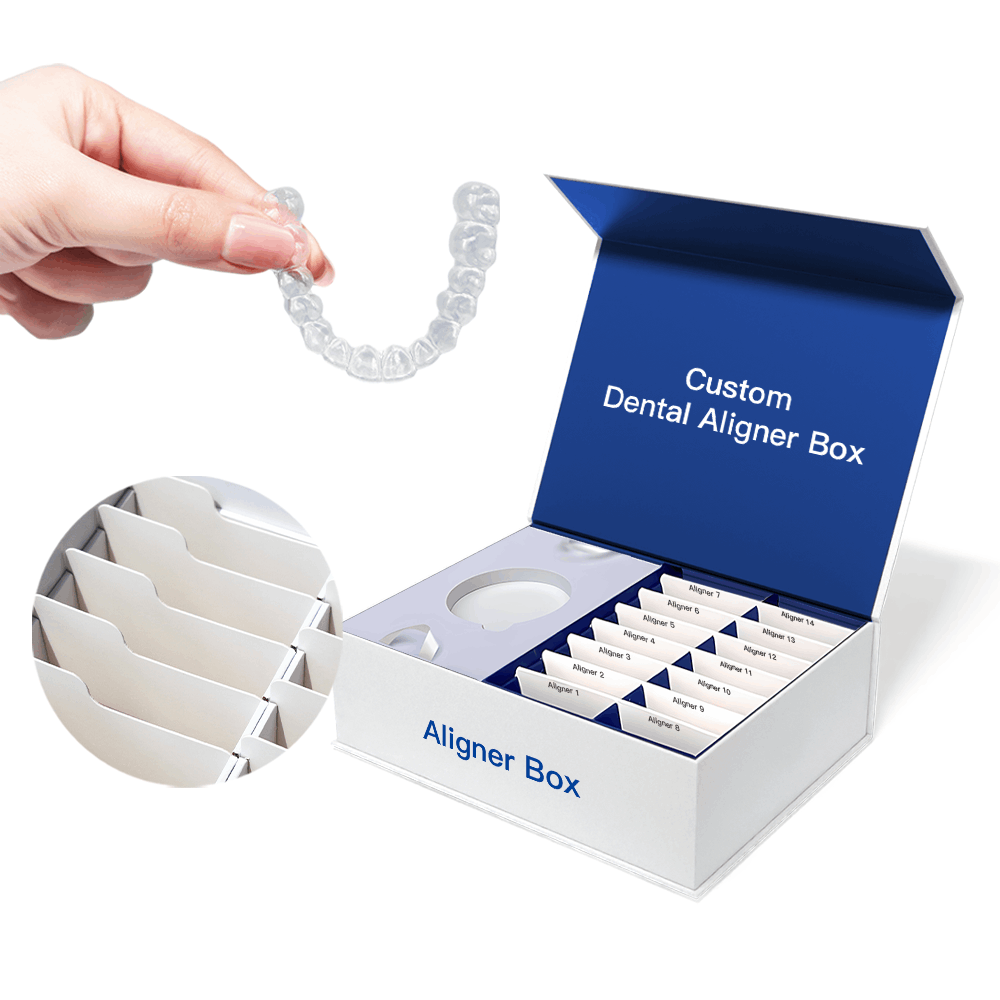  Custom Teeth Aligners Boxes: Orthodontic Clear Aligner Packaging with Paper Magnet Design