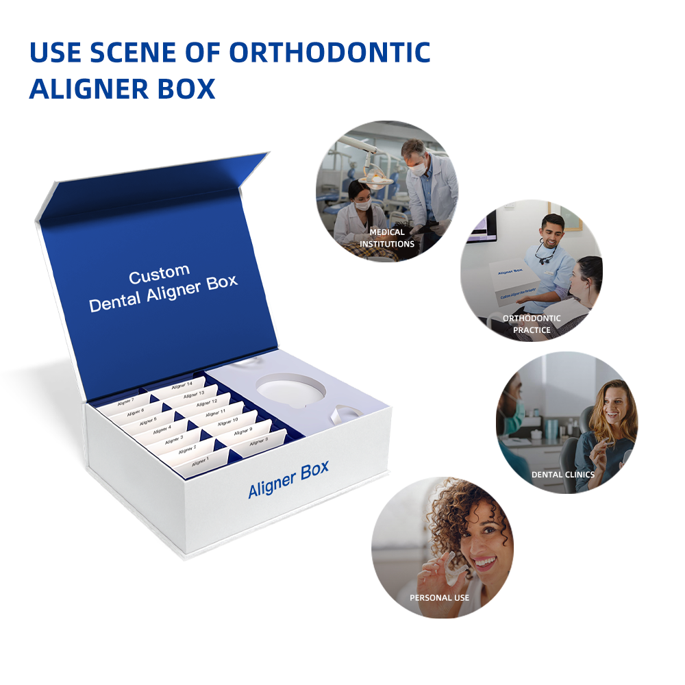  Custom Teeth Aligners Boxes: Orthodontic Clear Aligner Packaging with Paper Magnet Design
