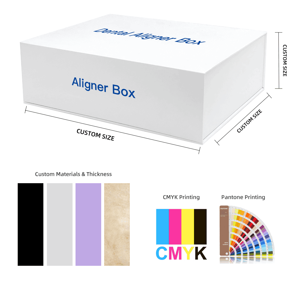  Custom Teeth Aligners Boxes: Orthodontic Clear Aligner Packaging with Paper Magnet Design