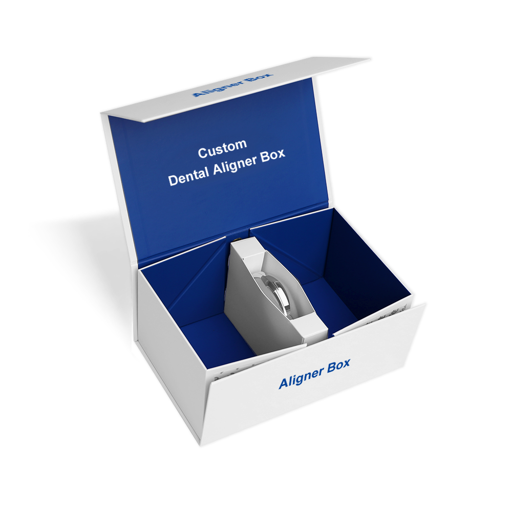  Custom Dental Aligner Packaging Boxes - Magnetic Folding Cardboard Orthodontic Boxes