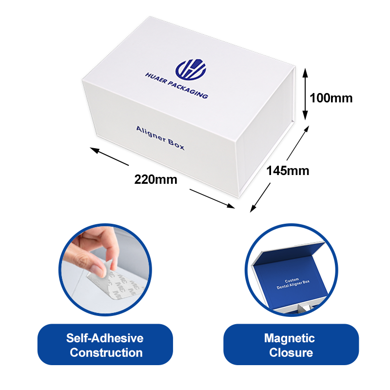  Custom Dental Aligner Packaging Boxes - Magnetic Folding Cardboard Orthodontic Boxes