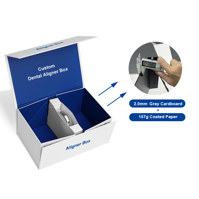  Custom Dental Aligner Packaging Boxes - Magnetic Folding Cardboard Orthodontic Boxes