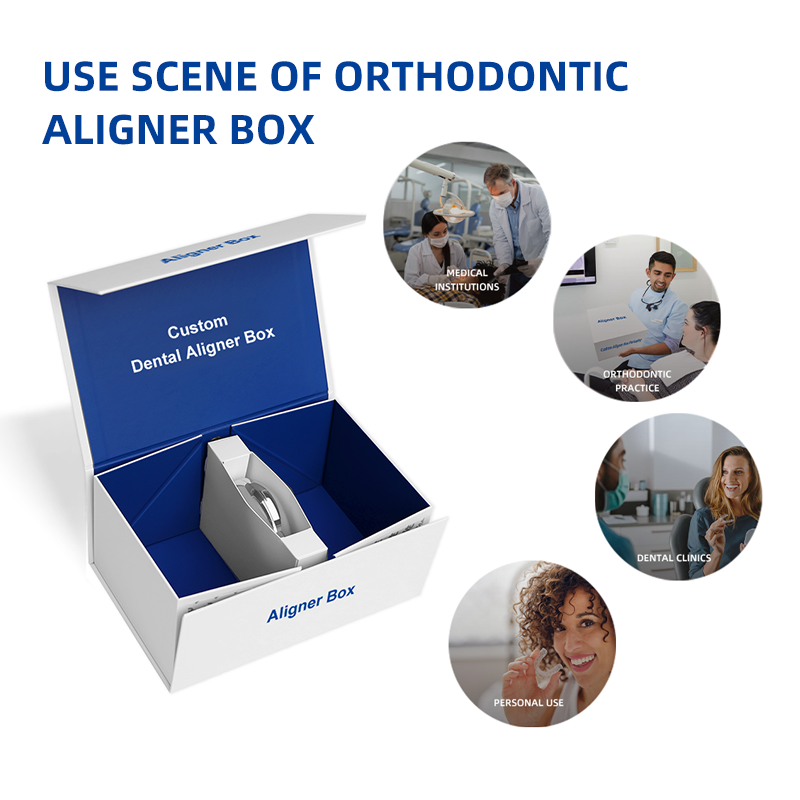  Custom Dental Aligner Packaging Boxes - Magnetic Folding Cardboard Orthodontic Boxes