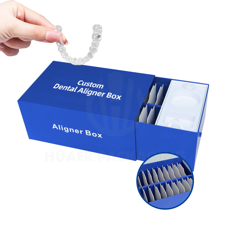  Custom Dental Clinic Teeth Aligner Packaging Boxes - Rigid Cardboard with Slide Orthodontic Design