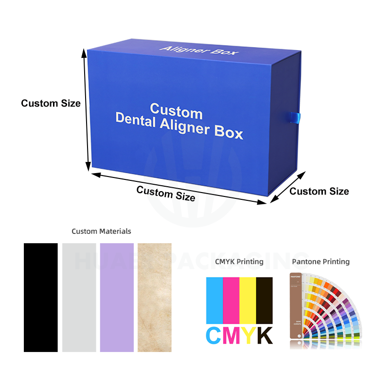  Custom Dental Clinic Teeth Aligner Packaging Boxes - Rigid Cardboard with Slide Orthodontic Design