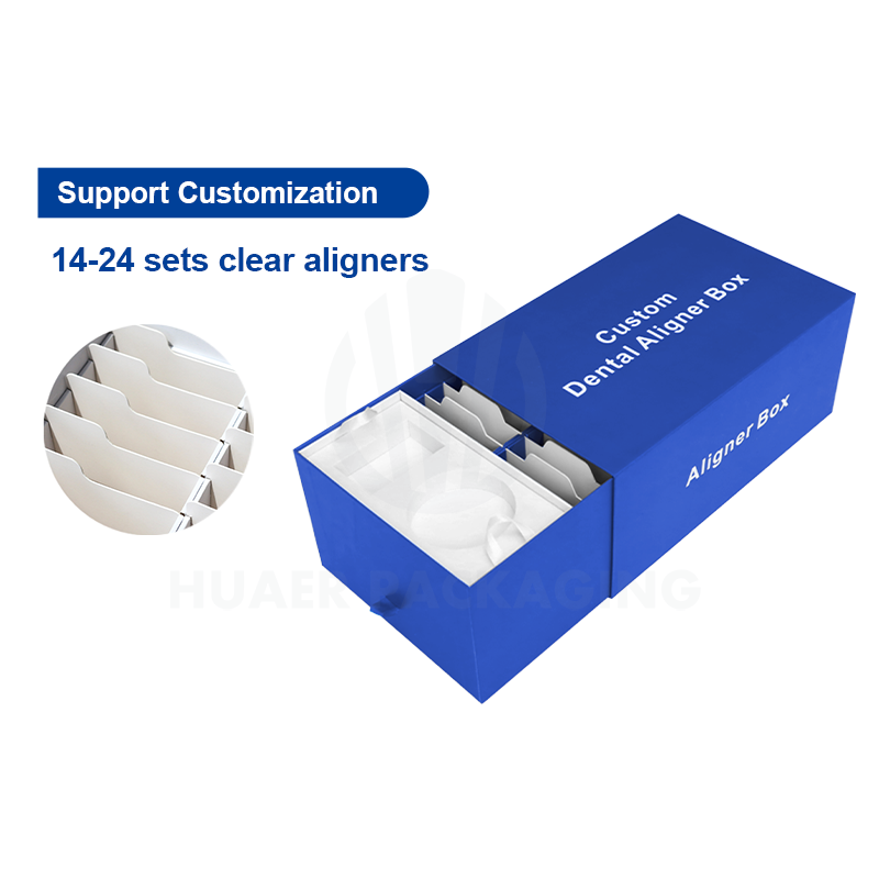  Custom Dental Clinic Teeth Aligner Packaging Boxes - Rigid Cardboard with Slide Orthodontic Design