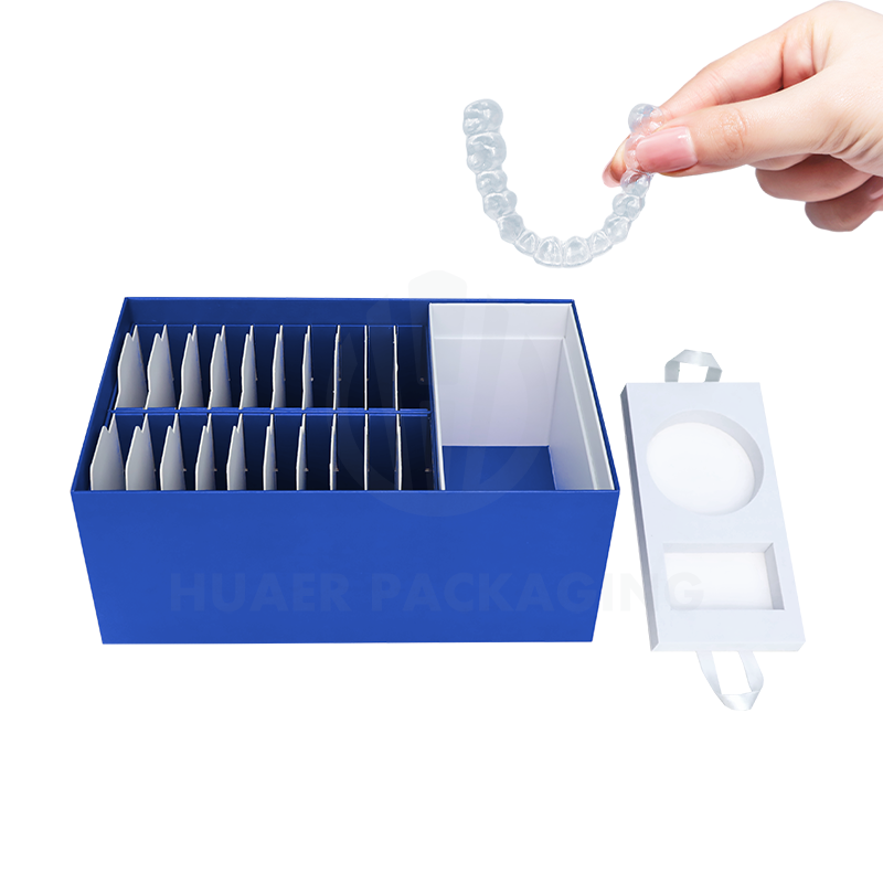  Custom Dental Clinic Teeth Aligner Packaging Boxes - Rigid Cardboard with Slide Orthodontic Design