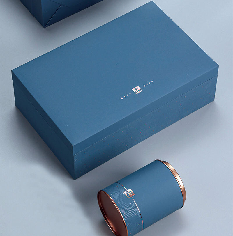  Customized Wedding Tea Coffee Packaging Box with Creative Gold Jewelry Design - High-End Book-Shaped Flip Gift Box