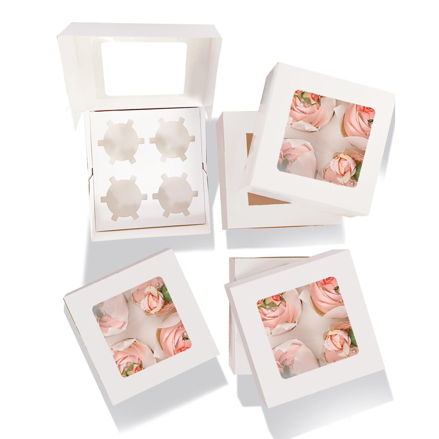  High-Quality Transparent Window Cake Boxes for Square Birthday Cakes & Swiss Rolls