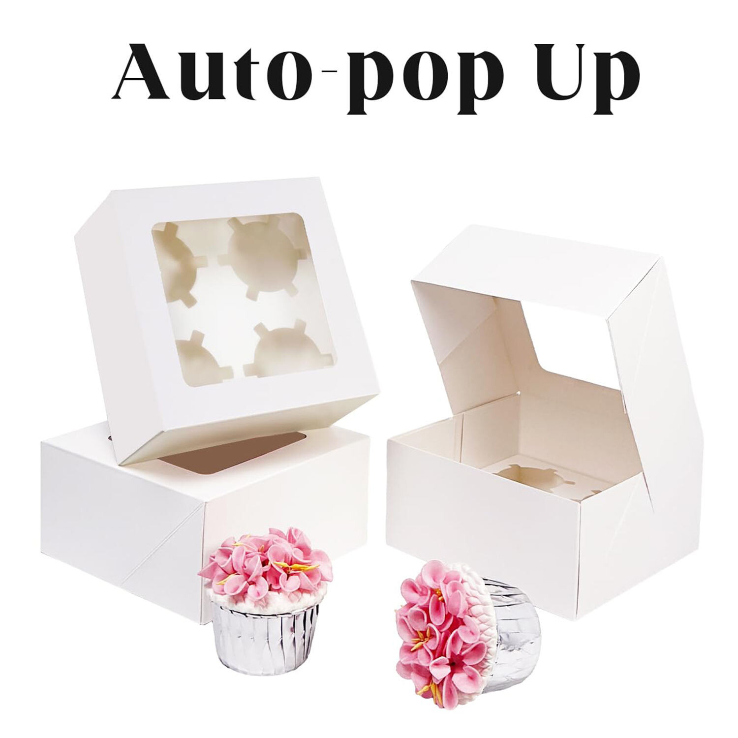  High-Quality Transparent Window Cake Boxes for Square Birthday Cakes & Swiss Rolls