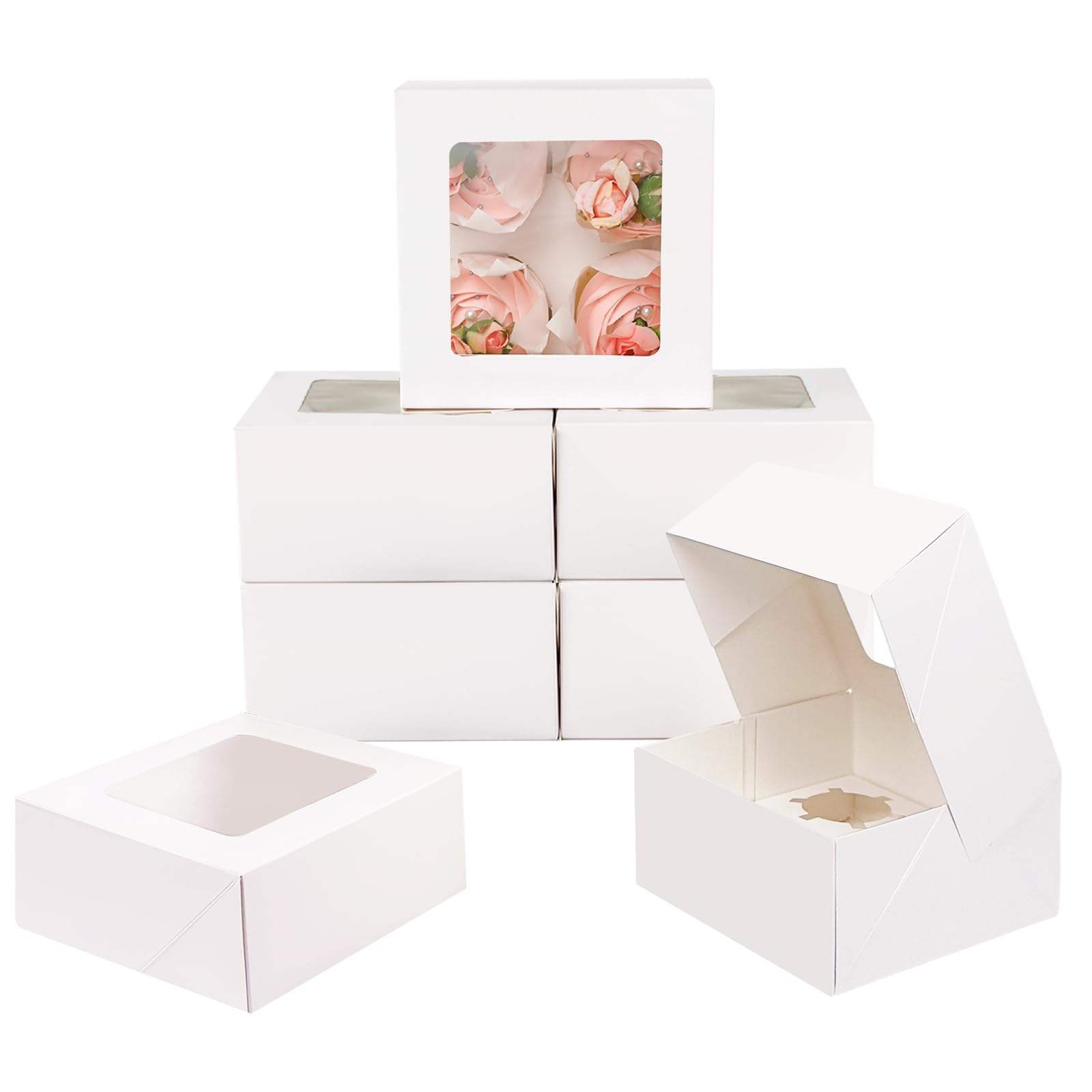  High-Quality Transparent Window Cake Boxes for Square Birthday Cakes & Swiss Rolls